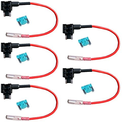 Mintice trade; 5 X 12V Auto Flachsicherungsadapter Sicherungshalter für Spannungsabgriff KFZ Flachsicherungen Autosicherungs Low Profile