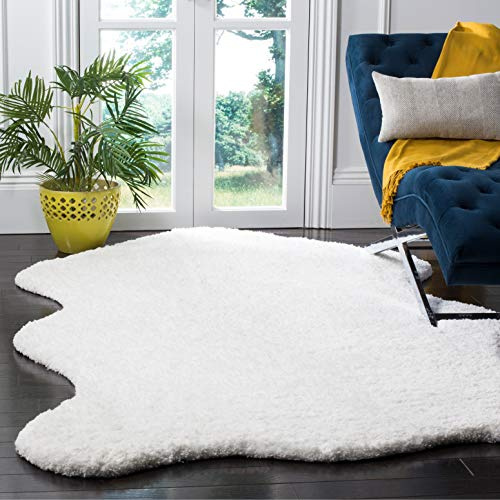 SAFAVIEH Sheep Shag Collection 3' x 5' Ivory SSG101B Handmade 1-inch Thick Area Rug