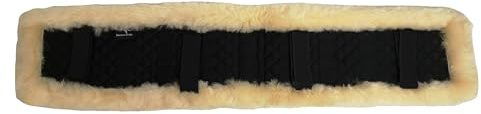 Engel Reitsport | Brustblatt Unterlage aus Lammfell (Fahrsport) Stoff schwarz Fell med. Grösse 80x14cm (Brubla)