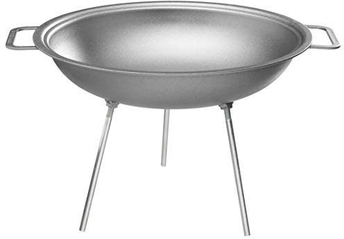 MUURIKKA Wok 43cm, Großer Outdoor Wok mit Beinen, robuster Walzstahl, für offenes Feuer