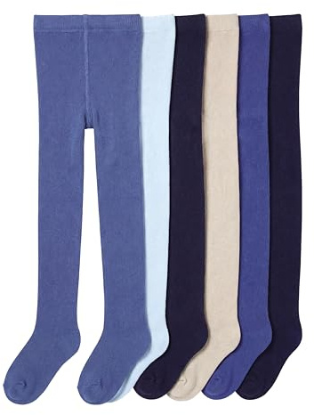 TupTam Collants pour Bébé Garçon et Enfant Lot de 6 Fantaisie ou Unis Collant avec Motif Hiver, Mix de couleurs 1, 62-74