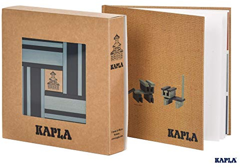 KAPLA 9000105 Holzplättchen 40er Box Blau + Buch, 4 Jahre to 12 Jahre, 1 Stück