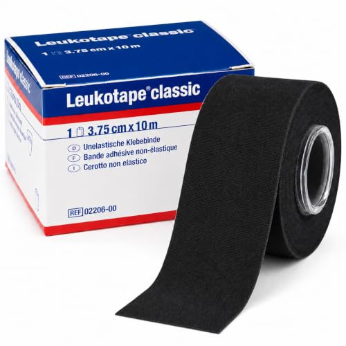 Leukotape Classic 3,75cm x 10m schwarz, Sporttape unelastisch, Tapeverband