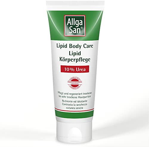 Allga San Lipid Special Care - Crema Corpo Idratante Pelle Secca con Urea 10%, 100 ml - Nutriente Riparatrice per Mani Screpolate, Gomiti, Ginocchia, Talloni e Piedi Secchi e Screpolati, Non Profumata