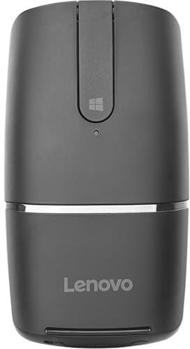 Lenovo Yoga Mouse, Black, Ultra Slim 13.5mm, 180 Degree rotatable Hinge, 2.4G or Bluetooth 4.0 Wireless Connection, Multilayer Adaptive touchpad, Rechargeable Battery, GX30K69565