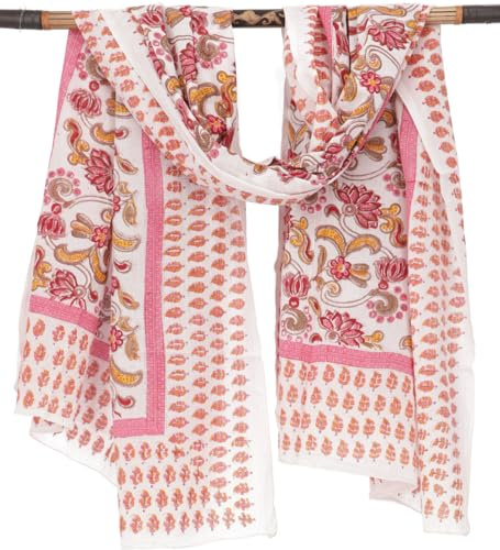 GURU SHOP lätt pareo, sarong, handtryckt bomullstyg, män/kvinnor, elfenben, bomull, storlek: en storlek, saronger och dukar, alternativa kläder, Röd kombination 20, One size