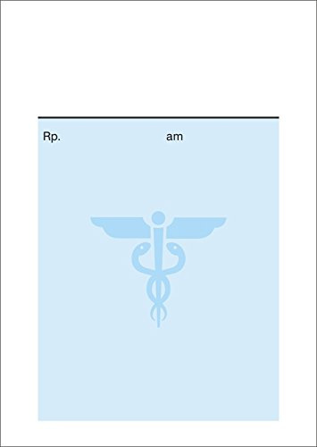 250 Privatrezepte Rezeptzettel lose für Ärzte und Heilpraktiker Format DIN A6, Caduceus Hermesstab, blau pr103-2