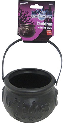 Amakando Hexen Kessel, Braukessel Hexe, 10 cm hoch, Durchmesser 10 cm, Halloween Topf, Hexenkessel als Zubehör für Hexenkostüme, Accessoire Witch