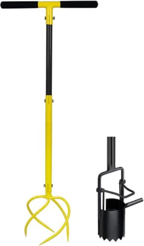 GARDTECH 2-in-1 Gartenkralle mit Stiel, Blumenzwiebelpflanzer, Abnehmbarer Krallenzüchter mit Griff, Handkultivator und Zwiebelpflanzer in einem, verstärkte Ausführung
