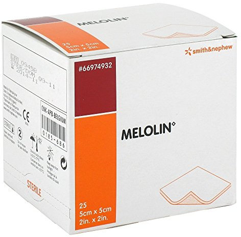 Smith & Nephew Melolin Pack de 25 Compresas estériles 5 x 5 cm