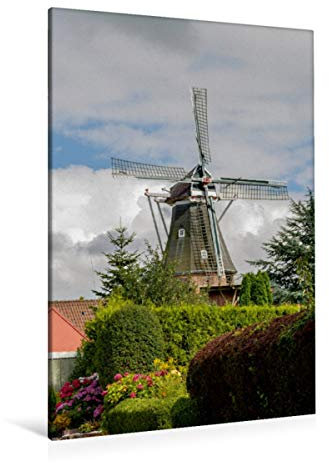 Premium Textil-Leinwand 80 x 120 cm Hoch-Format Rysumer Mühle | Wandbild, HD-Bild auf Keilrahmen, Fertigbild auf hochwertigem Vlies, Leinwanddruck von Rolf Pötsch