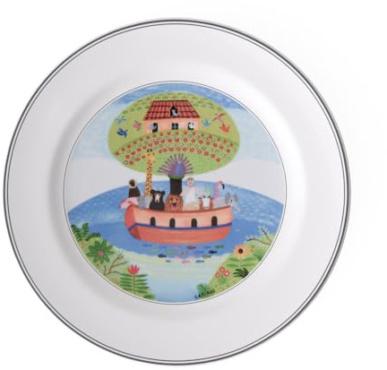 Villeroy & Boch – Design Naif Speiseteller Arche Noah Weiß/Bunt, Spülmaschinenfest, Mikrowellensicher, Teller Keramik, Essteller, Geschirr, Premium Porzellan
