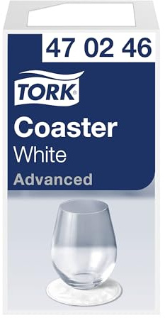 Tork 470246 Untersetzer für Gläser und Tassen, 12 x 250 (3.000 Stück) | Advanced-Qualität / extra dickes Papier / idealer Schutz vor Feuchtigkeit / Ø 9cm / weiß