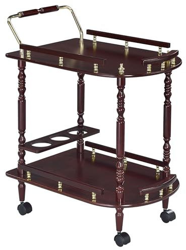 Coaster CO- Serving Cart Accents, Merlot and Brass