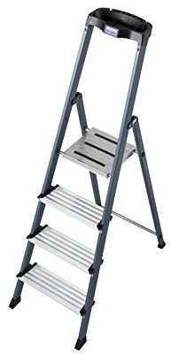 KRAUSE Stehleiter Securo eloxiert, 4 Stufen, 126429