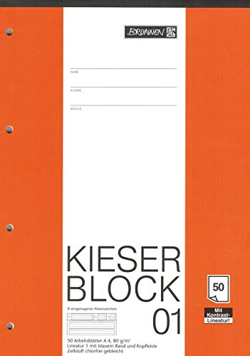 Kieserblock 01 BRUNNEN 50 Blatt/Lineatur 1 - DinA4 / 80 g