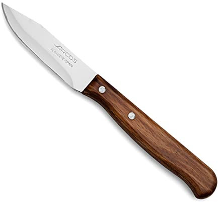 Arcos Serie Latina, Spelucchino Coltello per sbucciare, Lama Acciaio Inossidabile NITRUM 65 mm, Manico Legno Compresso, Colore Marrone
