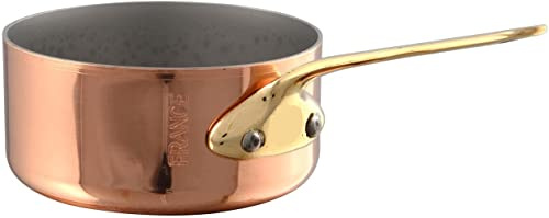 Mauviel M'MINIS Copper and Stainless Steel Saute Pan With Brass Handle, 0.26-Quart, Made In France