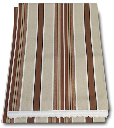 TENDA DA SOLE balcone italiana da sormonto RIGATA PANNA MARRONE cm 140x250