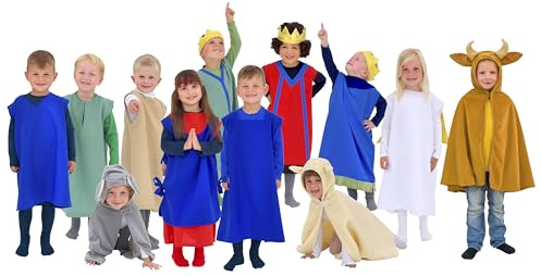 Betzold - Krippenspiel Komplettset, 12 Weihnachtskostüme - Hirte König Maria Josef