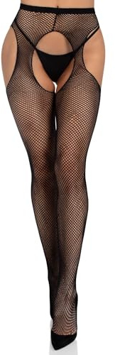 Leg Avenue womens Fishnet Suspender Pantyhose Black Fishnet 1X