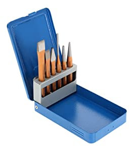 GEDORE Werkzeugsatz, Set 6-teilig, gefüllt, in Metallkassette, Meißel, Körner, Treiber, Werkzeug 106 D