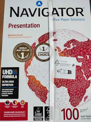 Navigator Presentation Kopieringspapper, A4, 100 g, 5 x 500 Ark, Vit