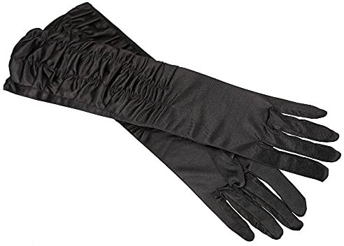 Lange Geraffte ABENDHANDSCHUHE ERHALTBAR IN 5 Farbe SCHWARZ