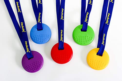 Sensory Direct Chewbuddy Disc & Lanyard - Pack of 2, Sensory Chew or Teething Aid | for Kids, Adults, Autism, ADHD, ASD, SPD, Oral Motor or Anxiety Needs | Yellow