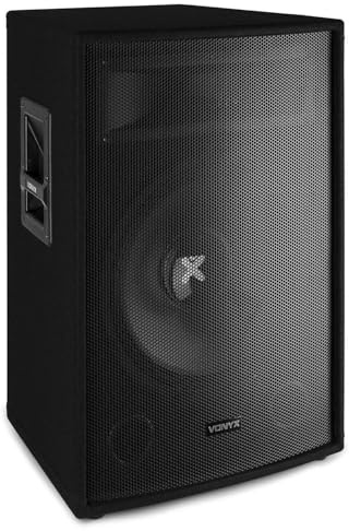 Vonyx SL15 PA Lautsprecher Passiv 800 Watt Partybox, 15 Zoll Passiv, Disco, DJ Party Lautsprecher mit Griffe, Lautsprecherbox mit Tophat - Schwarz | Woofer 38,1 cm (15 Zoll), 2-Wege, 800 W Leistung, für mobile DJs, leicht zu transportieren, Metallschutzgitter