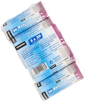 PAPSTAR 100 Kosmetik-Müllbeutel LDPE 5 l 44 cm x 36 cm Weiss 12086 Abfallbeutel Müllbeutel