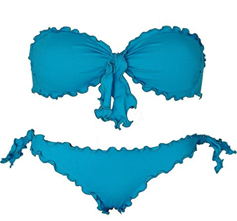 Bikinifärger Bandeau Bikini Made in Italy med Slip eller Brasiliansk kvinna Hav