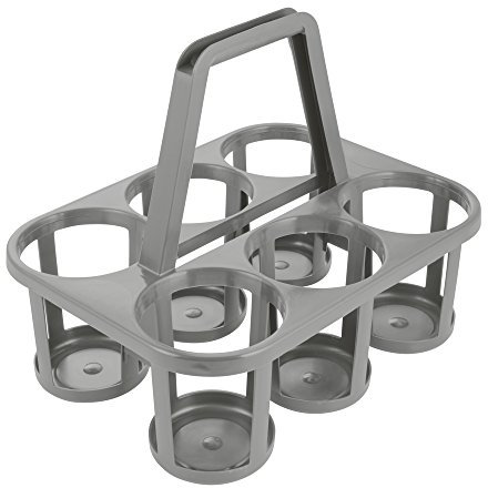 keeeper Porte-Bouteilles, Transport jusqu'à 6 Bouteilles, Plastique Robuste (PP), 34 x 26 x 28 cm, Gris Granit