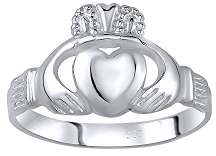 SILVEGO Damen Ring CLADDAGH aus 925 Sterling Silber (57 (18.1))