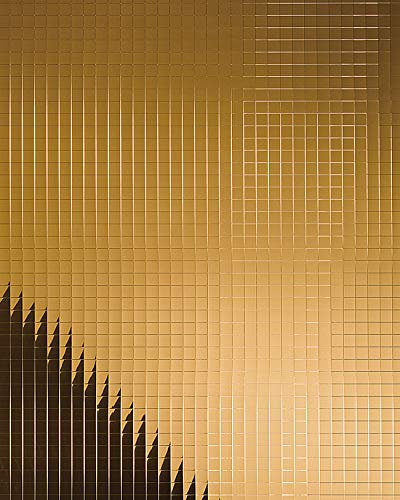 Wandpaneel Wandverkleidung WallFace 27375 M-Style Design Metall Mosaik Dekor selbstklebend spiegelnd gold 0,96 qm