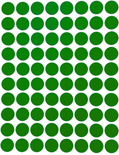 Sticker Weiß 13 mm runde Aufkleber - Größe 1,3 cm Klebepunkte 1200 Vorteilspack von Royal Green (Grün, 1200)