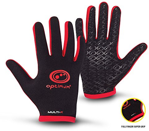 Optimum Multi-X Gloves - Slim Design - Cushioned, Breathable and Warm Padded - Enhanced Grip for Football, Cycling, and other Active Pursuits - Multi Color Senior and Junior Sizes