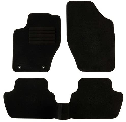 DBS - Tapis de Sol Voiture - sur Mesure - Adapté à Votre Peugeot 307/307 SW (04/2001-04/2008) Antidérapant : Clips de Fixation et Autogrip - 3 pièces : Protection du Pont arrière - Moquette