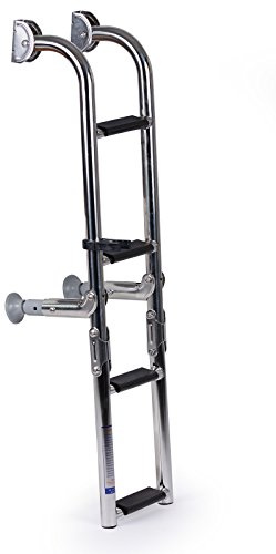 wellenshop Badeleiter Bootsleiter zum Klappen. 4 Stufen. 790 mm. Edelstahl