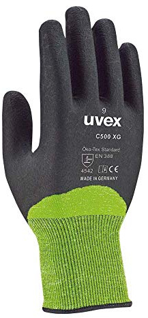 Uvex 60600 C500 XG 6060010 Schnittschutzhandschuh Groeße (Handschuhe): 10 EN 388 1 Paar, Lime, Anthracite