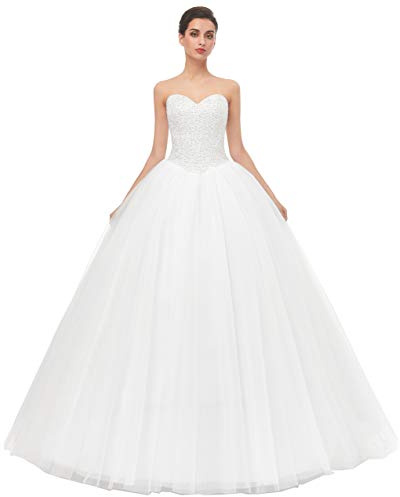 Likedpage Women's Ball Gown Bridal Wedding Dresses (US2, Ivory)