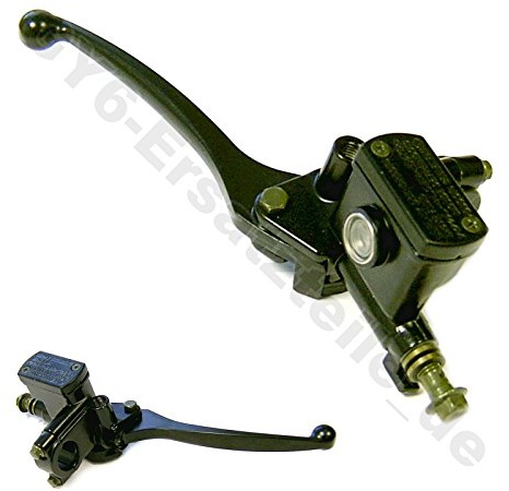 BREMSZYLINDER BREMSE BREMSPUMPE RECHTS FÜR SCHEIBENBREMSE VORNE * Schwarz * mit M8 SPIEGELAUFNAHME z.B. für BENZHOU YIYING YY50QT-50 REX RS400 RS460 AGM GMX450 JINAN QINGQI SPEEDY QM50QT YIYING LONGJIA KYMCO LEIKE JMSTAR MKS BAOTIAN PEUGEOT KREIDLER RMC FLEX TECH TOPDRIVE YY50QT ERING ADLY RIEJU SUKIDA GY6 CHINA ROLLER GY6 50-150ccm