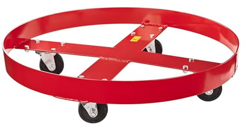 DEMA Fassroller FR für 200 L Metallfass, Industriequalität, Metall, 4 Lenkrollen Ø71mm, max. 250 kg, vormontiert, einfacher Transport, Werkstatt, Produktion, Landwirtschaft