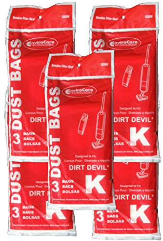 EnviroCare Replacement Vacuum Bags for Royal Dirt Devil Stick Vac Type K 15 Bags