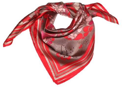 Lorenzo Cana lyx flicka sidenduk halsduk uppvånad tryckt duk 100 % siden 70 cm x 70 cm harmoniska färger strömbrytare