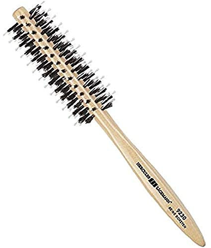 HERCULES SÄGEMANN - 9227 Rundbürste | Pflegende Naturhaarbürste | Wildschweinborsten Bürste mit Polyamidstiften | Ermöglicht einfaches föhnen und stylen von voluminösen Frisuren | Helles Holz