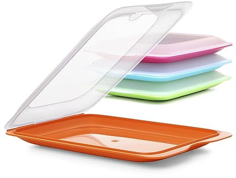 TATAY 1180301 – Contenitore Porta Salumi / Insaccato Sistema FRESH, Quattro Unità Inclusi in Blu, Arancione, Verde e Rosa, Misure 17 x 3.2 x 25.2 cm