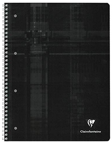 Clairefontaine 68252C – Collegeblock/skolbok mikroperforerat med ringbokshål, DIN A4 80 ark 90 g, linjerat 28 kontinuerligt rutat med dubbel kant, röd, 1 styck