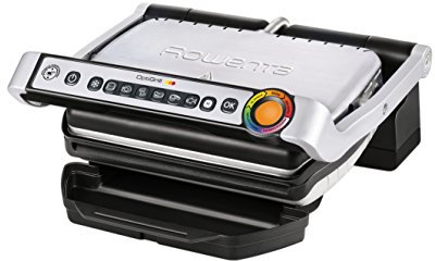 Rowenta Optigrill Griglia Elettrica, Grill con Cottura Automatica con Sensori e 6 Programmi di Cottura, Piastre in Alluminio Pressofuso Antiaderenti con Vassoio Raccogli Grassi, 2000W, Nero, GR702D