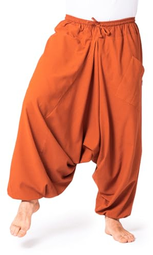 PANASIAM Aladin Pants Cotton 'Nature', Red Brown, L